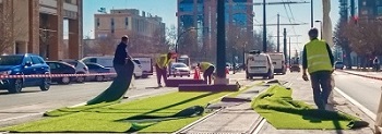 FGV instala c�sped artificial en el recorrido de la l�nea 10 de metrovalencia